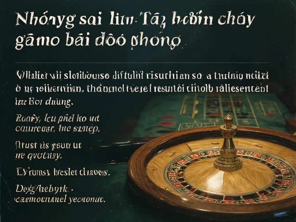 Sai lầm khi cá cược
